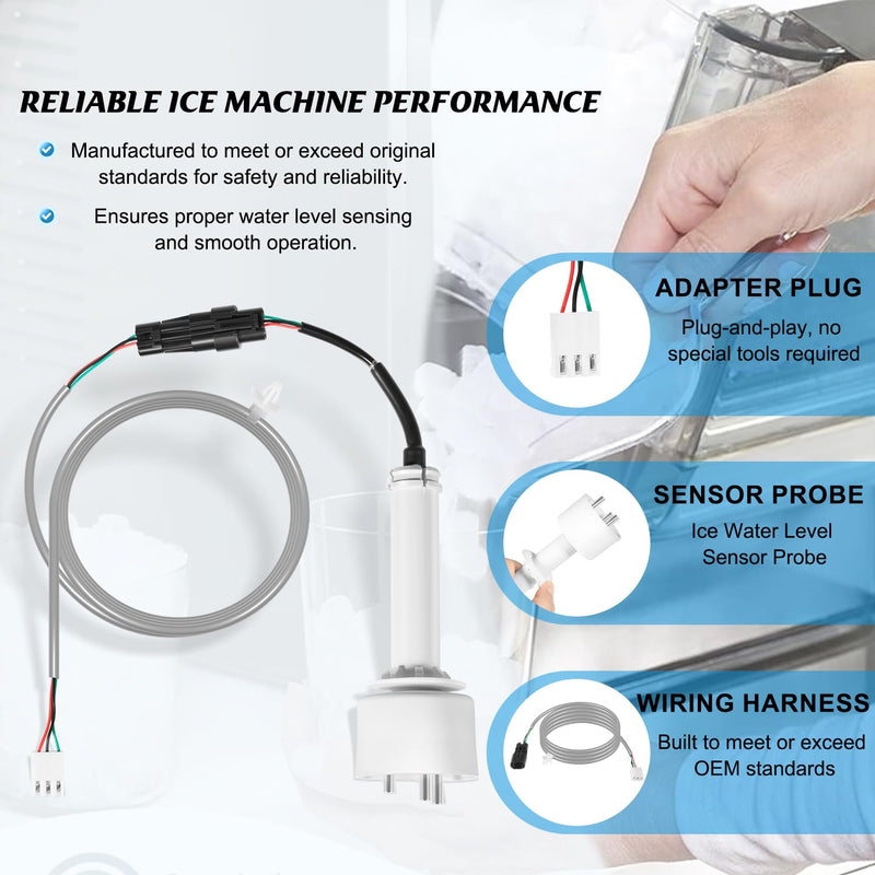 [Australia - AusPower] - 000016053 Ice Water Level Sensor Probe Kit with Harness Replacement for Manitowoc Commercial Ice Machines, Compatible with I0600, I1400, ID0522A, and More Models – Premium Ice Maker Parts 