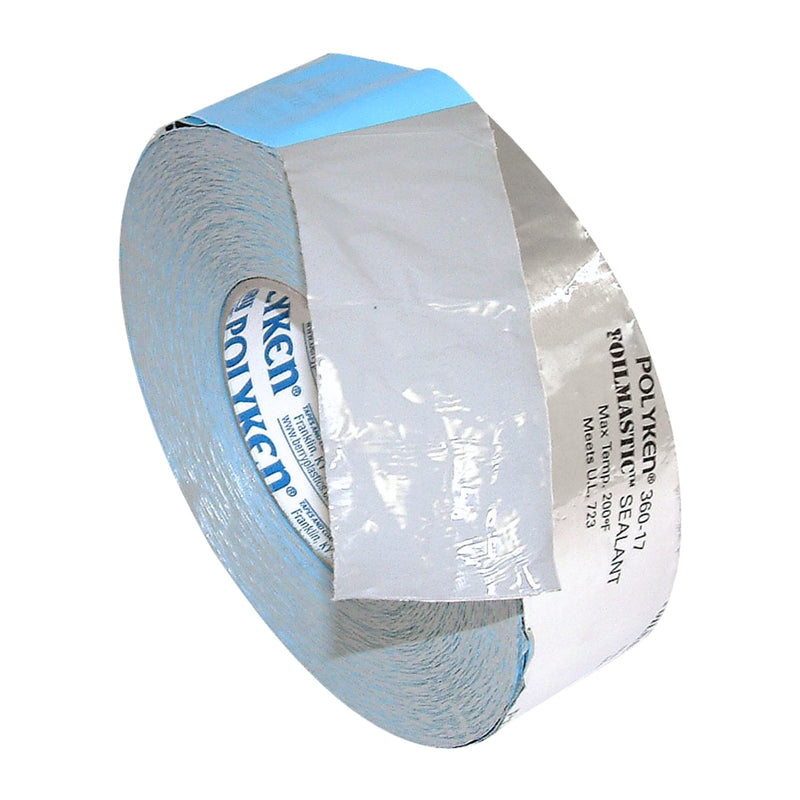 Nashua 360-17/SI2100 Polyken 360-17 Heavy Duty Foil/Butyl Rubber Tape, 17 mil Thick, 100' Length x 2" Width, Aluminum, Silver