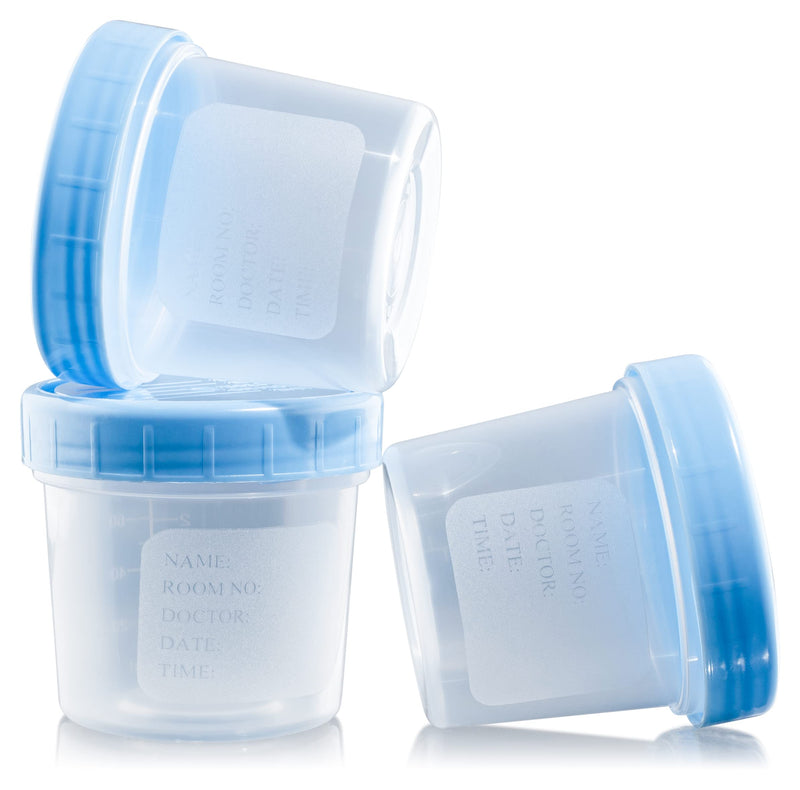 [Australia - AusPower] - Caremax Supply Specimen Cups with Lids-Leak Proof Lid- High Quality Latex Free Polypropylene Plastic- Non-Sterile- 25 4oz Specimen Jar 