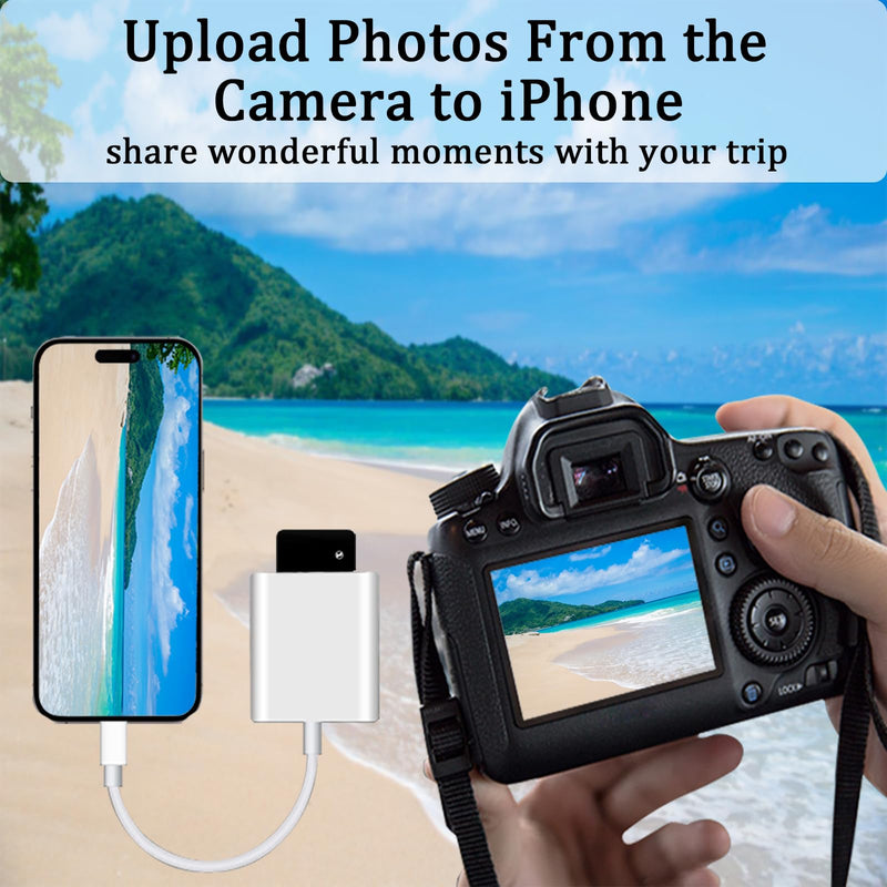 [Australia - AusPower] - (Apple MFi Certified) Lightning to SD Card Camera Reader for iPhone,Trail Camera Viewer SD Memory Card Reader Adapter Compatible with iPhone 14/13/12/11/XS/XR/X/8/7/iPad,Plug and Play 1 Slot 