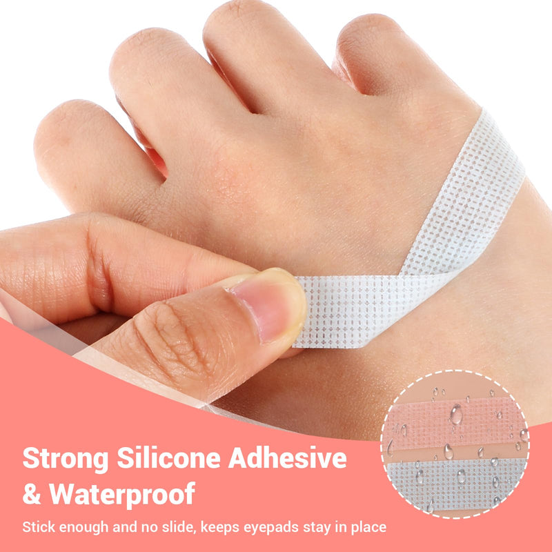 Sibba Silicone Gel Lash Tape for Eyelash Extensions, Breathable Eyelash Extension Tape for Sensitive Skin Makeup Removal, 0.5 in x 11.81 ft 2-Pack Professional Makeup Supplies Pink & Blue