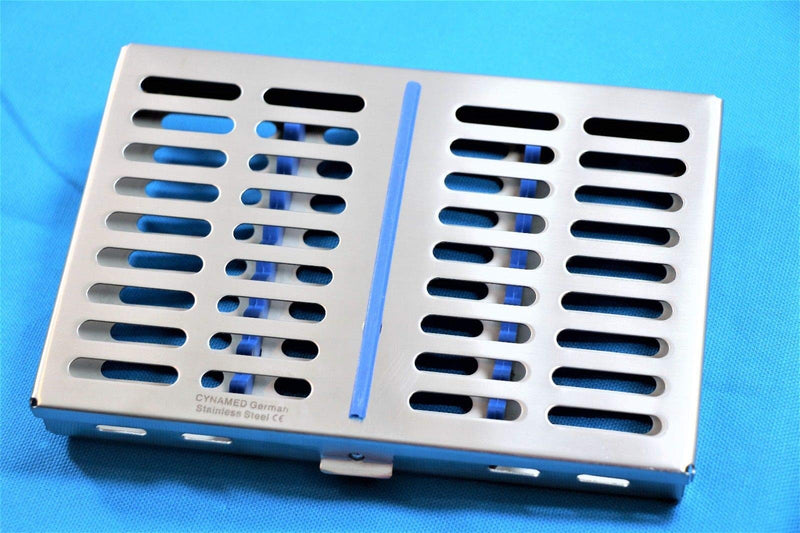 [Australia - AusPower] - GERMAN STAINLESS DENTAL INSTRUMENTS AUTOCLAVE STERILIZATION CASSETTE 7.25" X 5" X 0.75" TRAY RACKS BOX for 10 INSTRUMENTS 