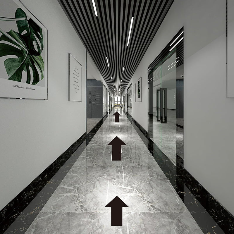 [Australia - AusPower] - Beiyier Large Removable 8-Piece 12" Vinyl Directional Arrow Stickers, Adhesive Floor Decals for Waterproof Marking and Safe Road Instructions (5×12 inches, Black 