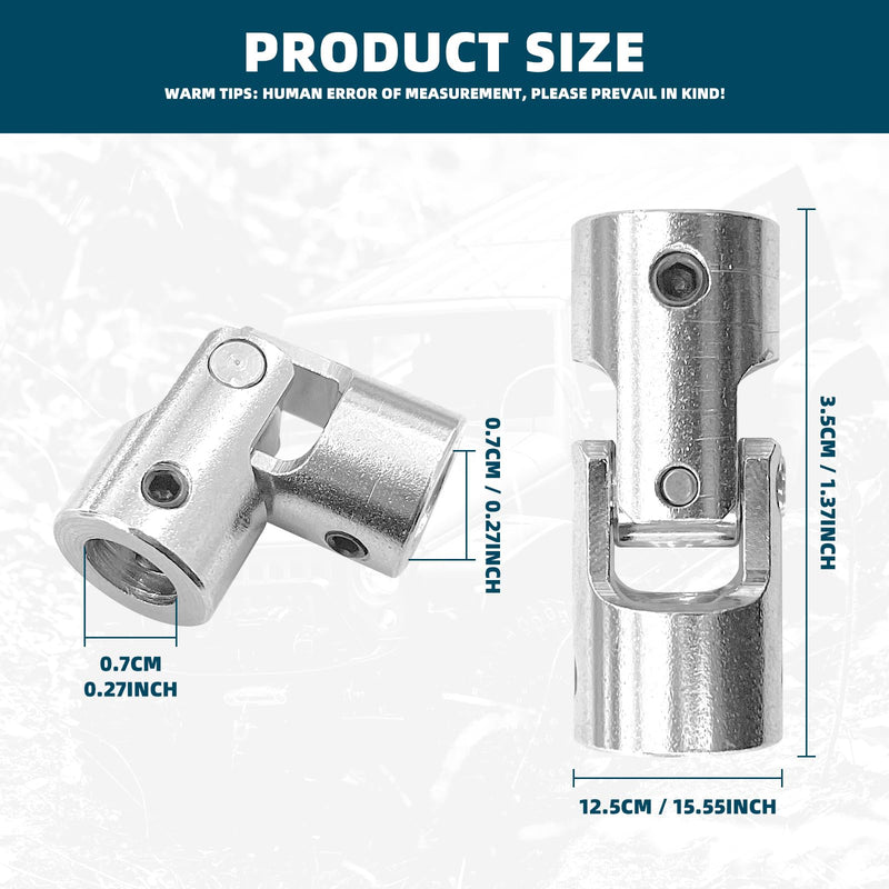 [Australia - AusPower] - 4 Pcs 8mm to 8mm Universal Joint Shaft Coupling Rotatable Metal Shaf Coupling Motor Connector Coupler with Screws and Wrench for RC Car Robot Crawler Boat 