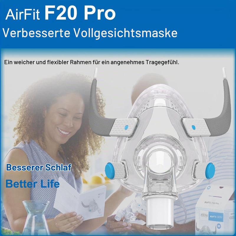 Replacement F20 Frame System for AirFit F20, Replacement Face Mask Headband Kit - Includes F20 Mask (Medium) Headband, Frame System - Leak-free Seal and Ultra Comfortable Accessories (M) F20-Frame All