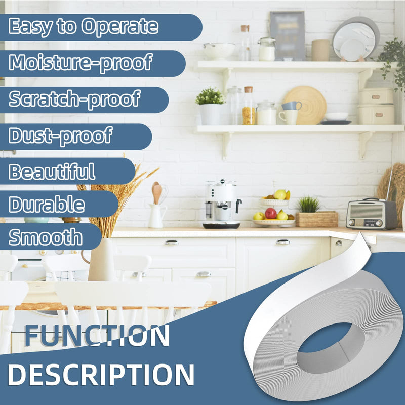 White Melamine Edge Banding, 3/4 inch x 100ft roll of Veneer Edge Banding Pre-glued, Real Wood Tape Banding for Cabinet Repair White 3/4"x 100ft