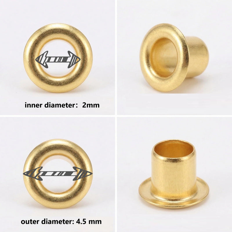 [Australia - AusPower] - Metal Grommet Kit, 800PCS 2mm Mini Grommets Copper Metal Grommet Kit, 4 Colors Eyelets and Leather Grommets Kit with 3pcs Install Tool and Storage Box for Shoes Clothes Bag DIY 