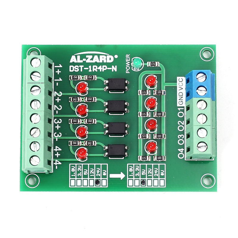 [Australia - AusPower] - 4 Channel Optocoupler Isolation Module, 5V to 24V Optocoupler Isolation Card, DST-1R4P-N PLC Signal Converter Board, PLC Signal Level Voltage Converter Module 