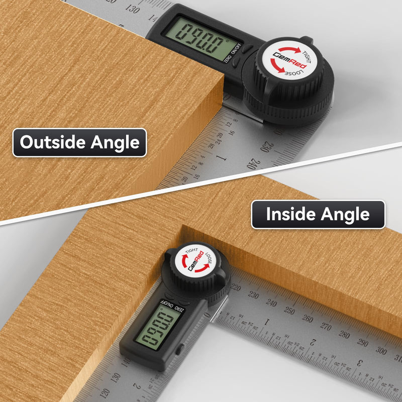 GemRed Gemred 82305 Digital Angle Finder 7-Inch Protractor Stainless Steel