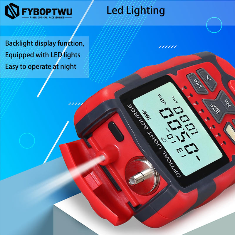 [Australia - AusPower] - Fiber Optical Light Source - Dual Wavelength 1310nm/1550nm, Single Mode, SC/FC/ST Universal Interface with RJ45 Power & Test Cable, Fiber Optic Cable Tester 