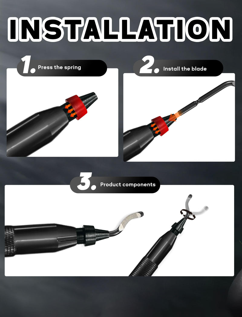 Deburring Tool Set 2 Submerged Hand Reamers with 10 Blades - Metal, Resin, PVC Pipe, Copper, Plastic, 3D Printing Edge General Purpose Pipe Trimming and 3D Printing Burr Removal Specialty (Black) black