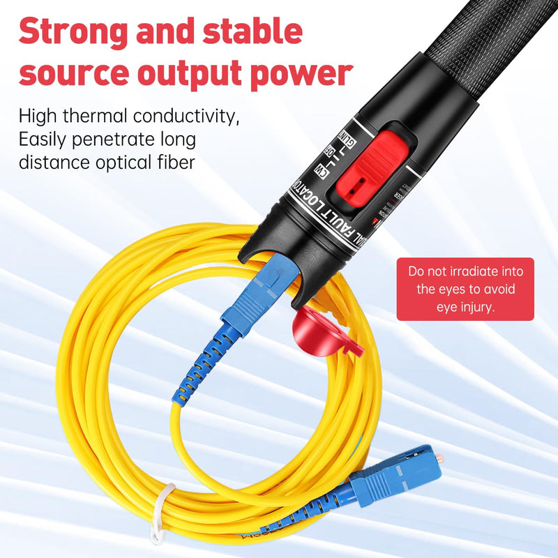 [Australia - AusPower] - Moocci Visual Fault Locator Fiber Optic Cable Tester Meter - Fiber Optic Tool with FC Male to LC Female Adapter - Tools Tester Kit for LC/FC/SC/ST, Network Cable Test 50km Visual Fault Locator 
