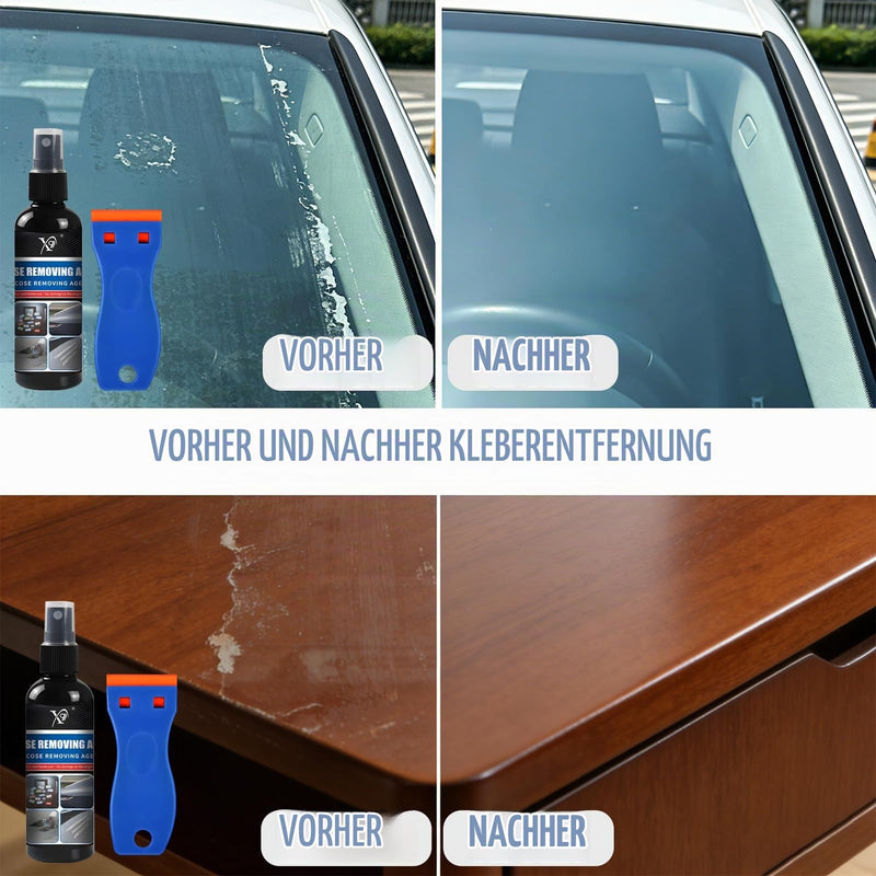 Dongcill Adhesive Remover – 200 ml Adhesive Residue Remover with Spatula | Plastic blades, sticker remover for windows, cars, which effectively removes stickers and labels from surfaces Black-200ml