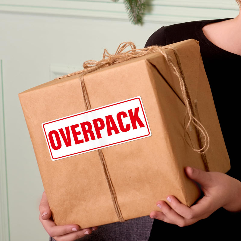 Air Specialty Overpack Labels 500 Pcs, Large Overpack Stickers 2-1/2 x 6 Inches Strong Adhesive Waterproof Shipping & Handling Stickers for Transportation Packing Box