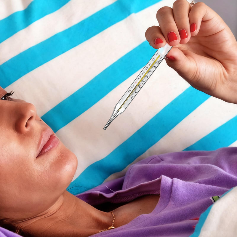 Glass Thermometer: Cuban Temperature Thermometer for Fever - Traditional Old Fashioned for Adults Kids ℃ & ℉ - 6Pack