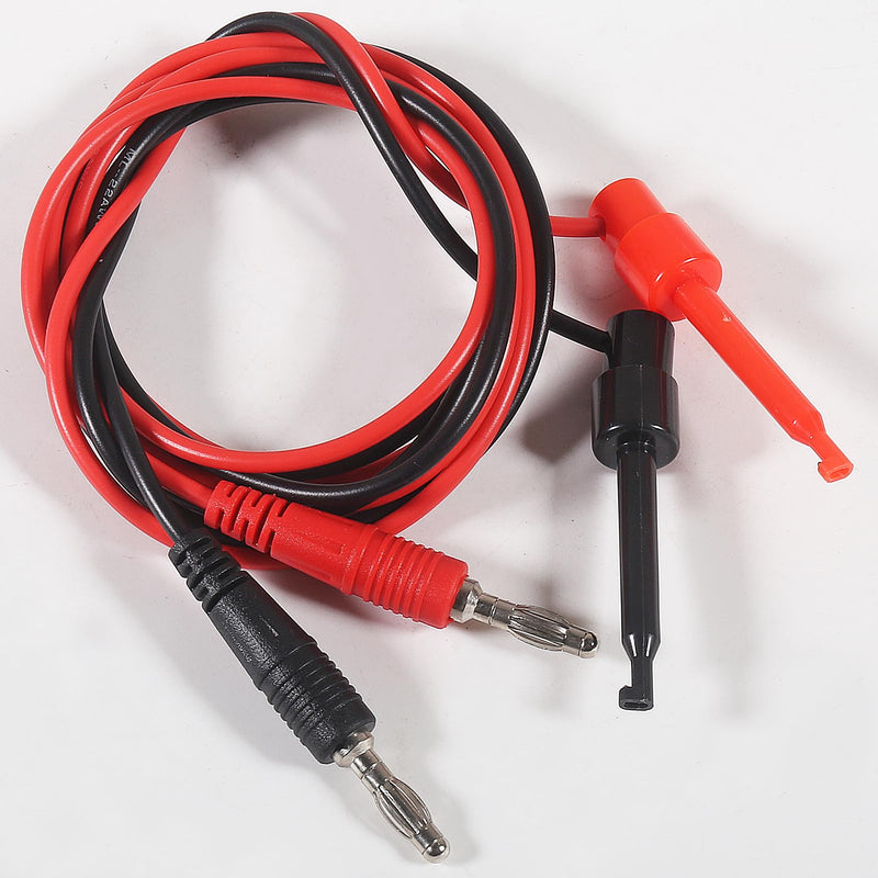 [Australia - AusPower] - 3 Pairs 4mm Banana Plug to Test Hook Clip Test Lead 22AWG Multimeter Electrical Test Jumper Wire 1m/39.37inch (3 Red+3 Black) Banana to Test Hook Clip 