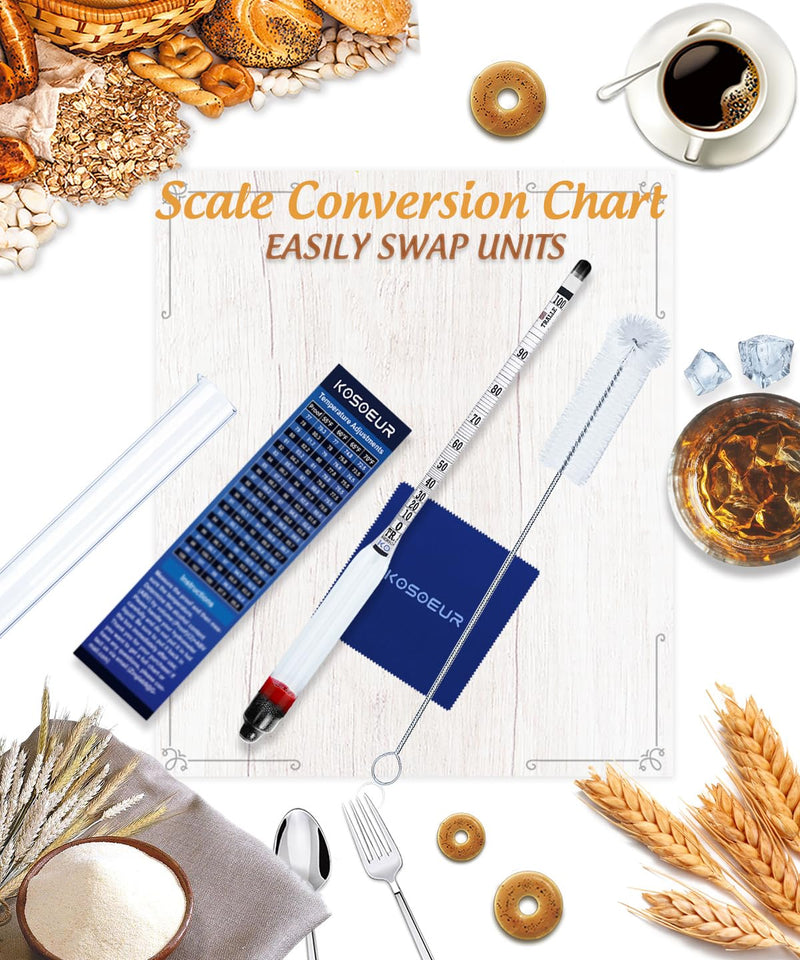 [Australia - AusPower] - Hydrometer Alcohol Meter Kit, Hydrometer Alcohol 0-200 Proof and Tralle, Alcohol Tester for Liquor, Alcohol Hydrometer for Moonshine, Liquor, Spirits, Proofing, Distilling, with Hydrometer Test Jar 