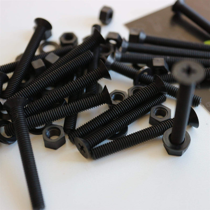 [Australia - AusPower] - 20 x Black Countersunk Screws Polypropylene (PP) Plastic Nuts and Bolts, Washers, M5 x 40mm, Anti-Corrosion, Chemical Resistant, (13/64 x 1 37/64 in) 