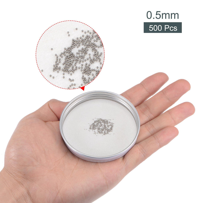 [Australia - AusPower] - uxcell 1000pcs 0.5mm, 1mm 304 Stainless Steel Bearing Balls G25 Precision 