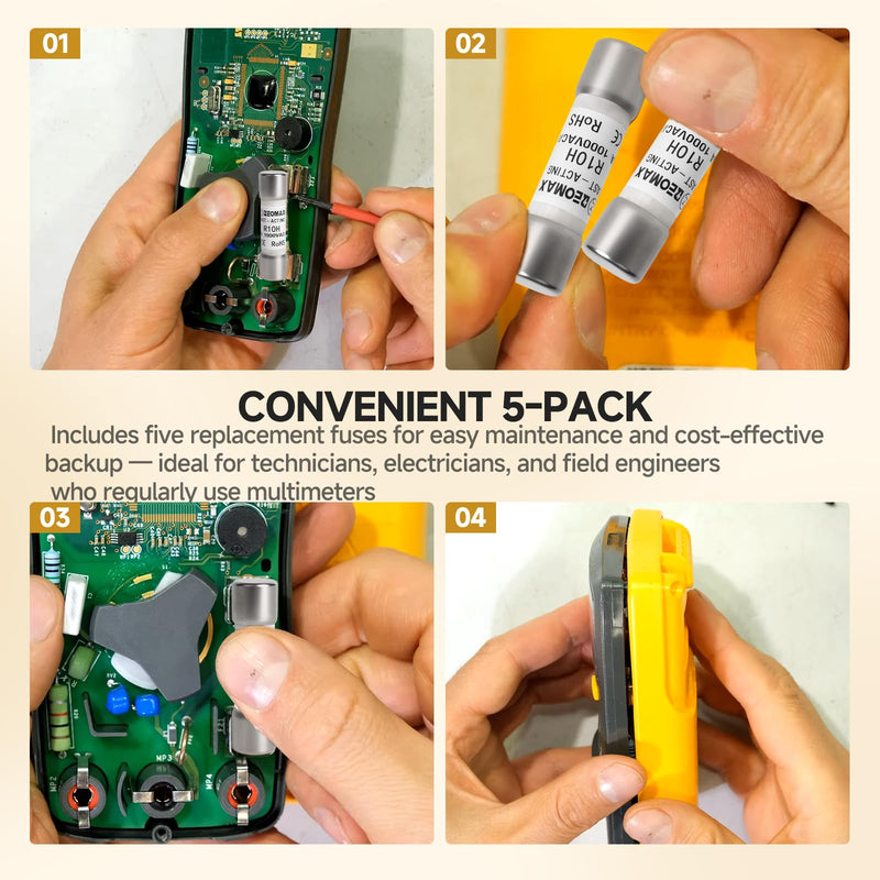 (5 Pack) 803293 FLU-11A 11A 1000V Fast-Acting Digital Multimeter Fuse Replacement Fuse Compatible with Fluke 175 177 179 83V 87V 287 289 27II 28II 88V 77IV Meters