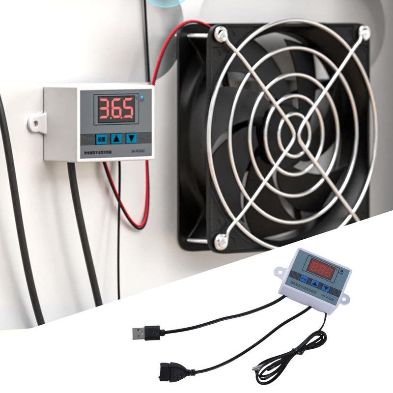[Australia - AusPower] - USB 5V Three Button Temperature Controller Intelligent Control Power Cable for Cooling Fan and Blowers Up to 50W 