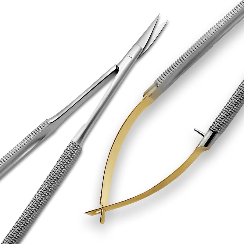 [Australia - AusPower] - SURGICAL ONLINE Premium Grade Castroviejo Micro Forceps, Scissors Set - Versatile Microsurgical Instrument, Corrosion Resistant Stainless Steel, Tungsten Carbide 