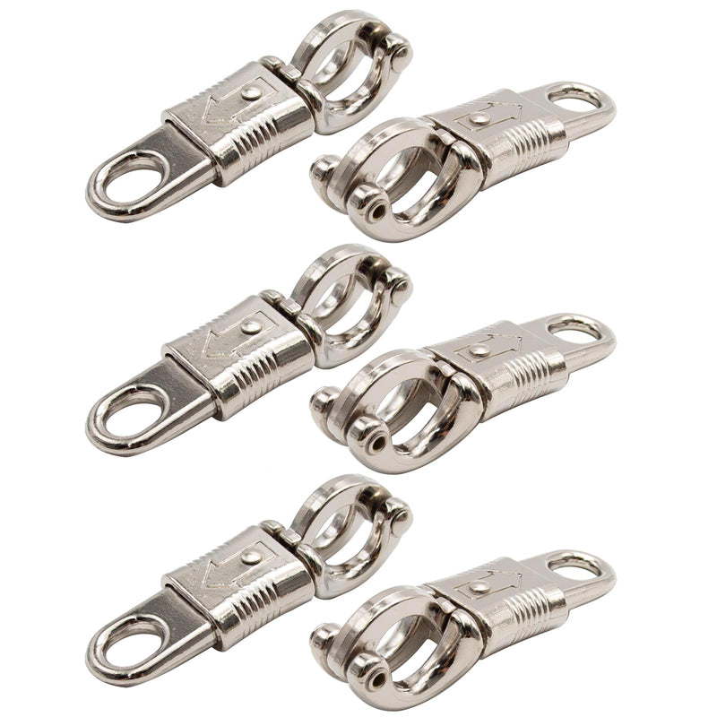 [Australia - AusPower] - 5-Pack Nickel Plated Quick Release Panic Snap with Fixed-Eye, Panic Snap Quick Release Paracord, Get Back Whips Industrial Grade for Get Back Whips 