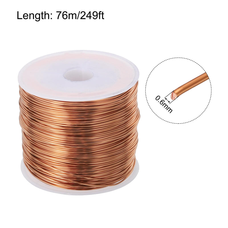 [Australia - AusPower] - MECCANIXITY 0.6mm Magnet Wire 249ft Enameled Copper Wire Enameled Magnet Winding Wire Coil 200g 155C for Transformers Inductors 