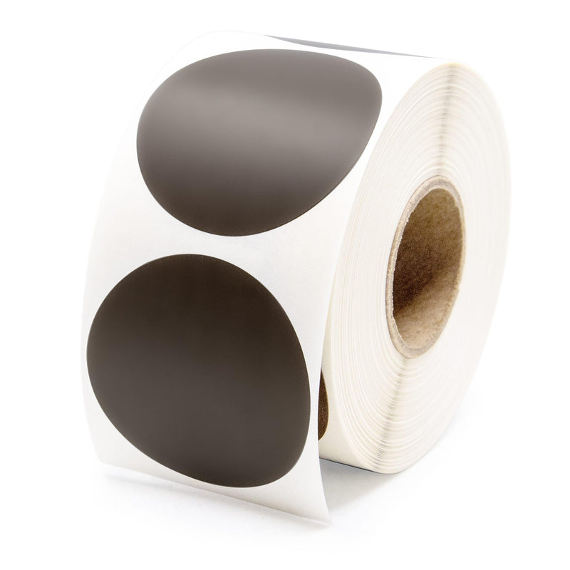Black Round Labels/Stickers - 1.5 Inch Round Labels 500 Stickers Per Roll