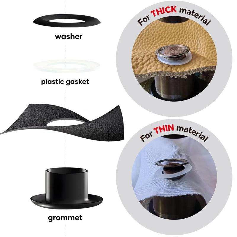 Grommets 3/4" inch.RUSTPROOF Solid Brass Eyelets Refill for Grommet Tool. Use for Clothes Fabric Canvas Banner.12 Sizes is aviliable(13/16"/20mm/200sets/Black) 13/16"/20mm/200sets/Black