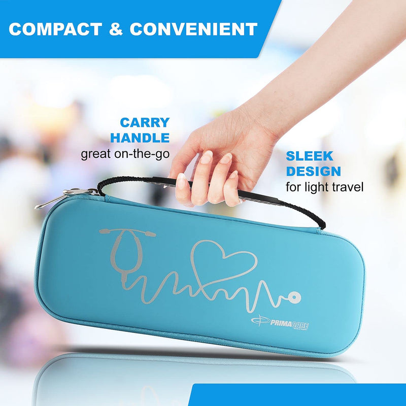 [Australia - AusPower] - Primacare KB-9397-BL Stethoscope Case, SUPPLIES INCLUDED, Blue with Multiple Compartments, Portable and Lightweight First Aid Kit Bag with Vital Medical Supplies, Nursing Accessories for Nurses 