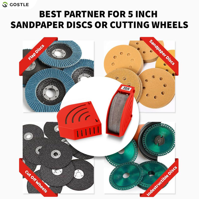 125 mm Sanding Discs Storage Box - Set of 10 Boxes, Red, Space-Saving, Stackable, with Grit Categorisation for Workshop and Random Orbital Sander Accessories 10.0