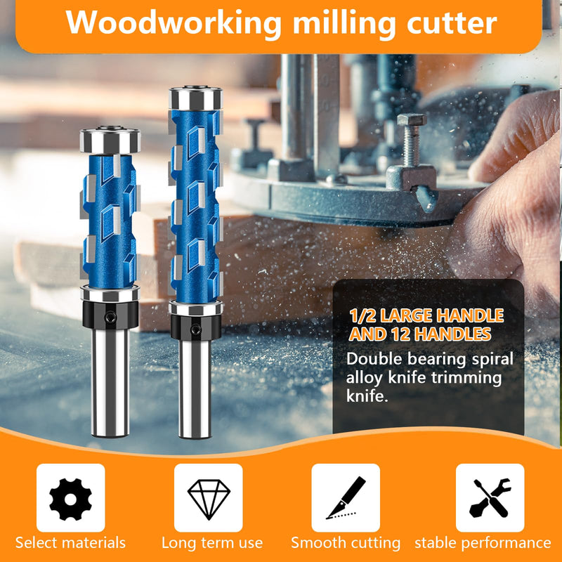 Flush Trimming Bit Flush Trim Router Bit Set 1/2 Inch Shank Top Bearing Flush Trim Router Bit (2 PCS) (4-7/8'') 4-7/8''