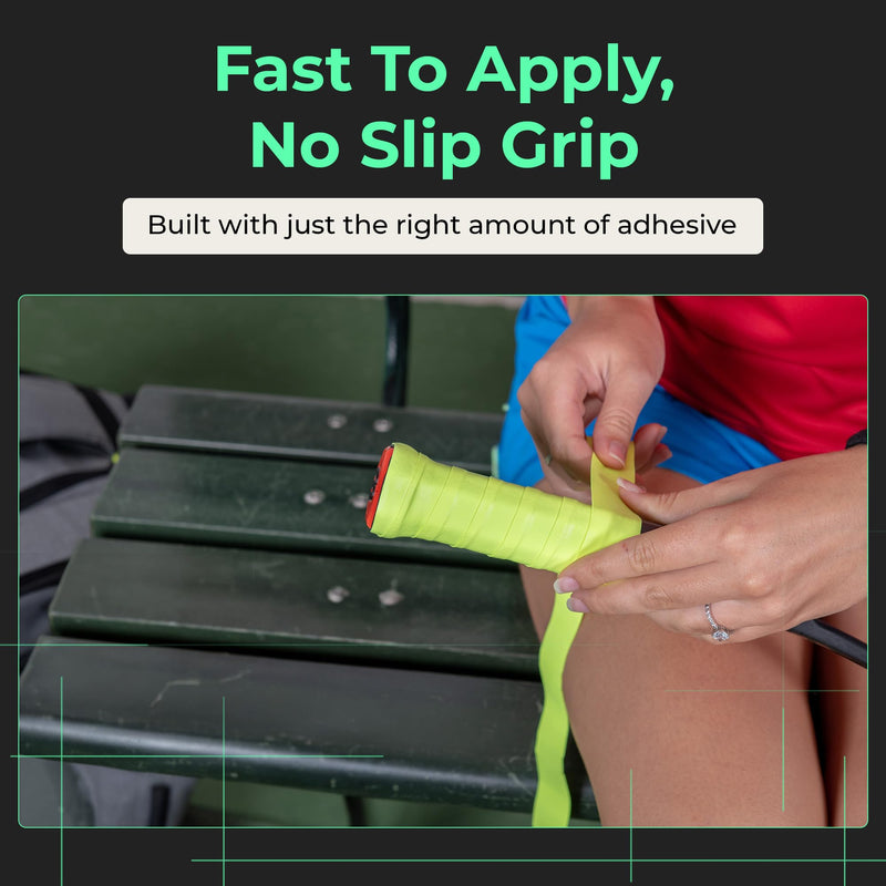 ADV MaxTac Tacky Tennis Overgrip - 3 Pack - Extremely Sticky Non-Slip Tennis Grips Overgrip - Razor-Thin & Easy to Use Pro Tennis Racquet Grip Tape (3-Pack Volt) 3-Pack Volt