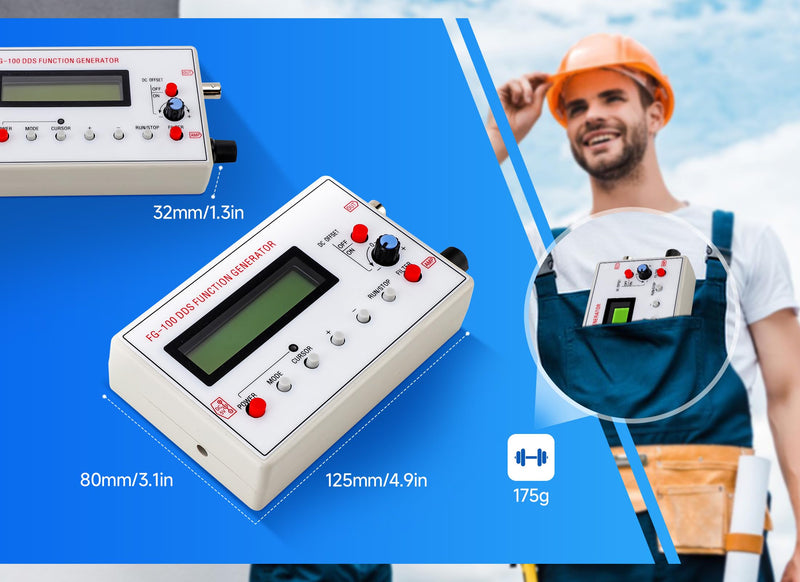 [Australia - AusPower] - FG 100 DDS Function Generator, DDS Counter, Sine Frequency 1HZ-500KHz, Counter Source Generator Meter, Used for Scan Time Calibration Coefficient of 