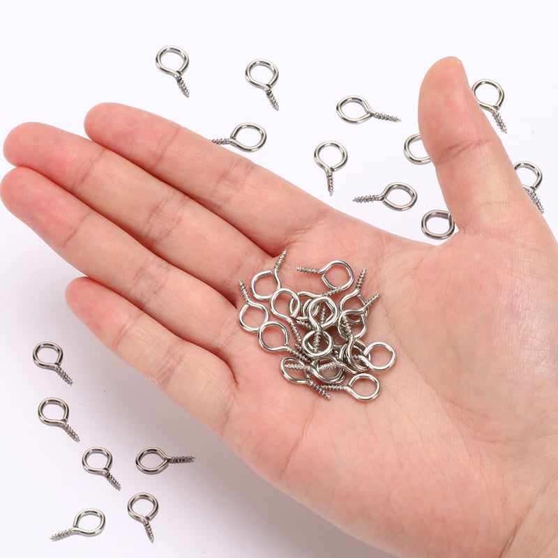 [Australia - AusPower] - AUGSUN Eye Screws, 300PCS 0.63 Inch Screw Eyes Hooks Heavy Duty Screw Eyes Bolts Hooks Ring Screws for Hanging Artwork 300 