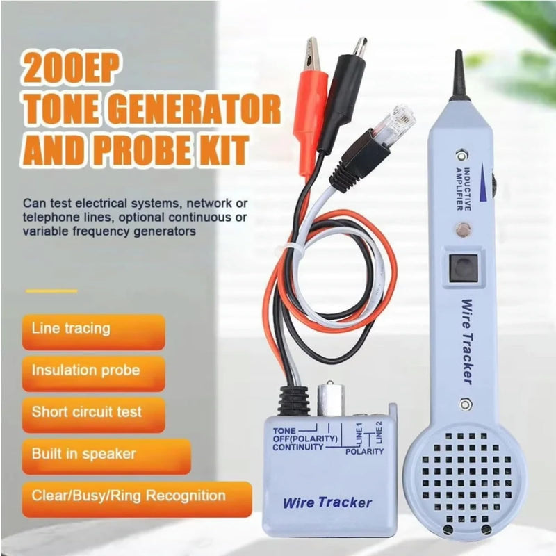 [Australia - AusPower] - 200EP Wire Tracer Circuit Tester Tone Generator Kit 200EP Cable Tester Audio Adjustable Tone Inductive Amplifier Cable Toner Detector 