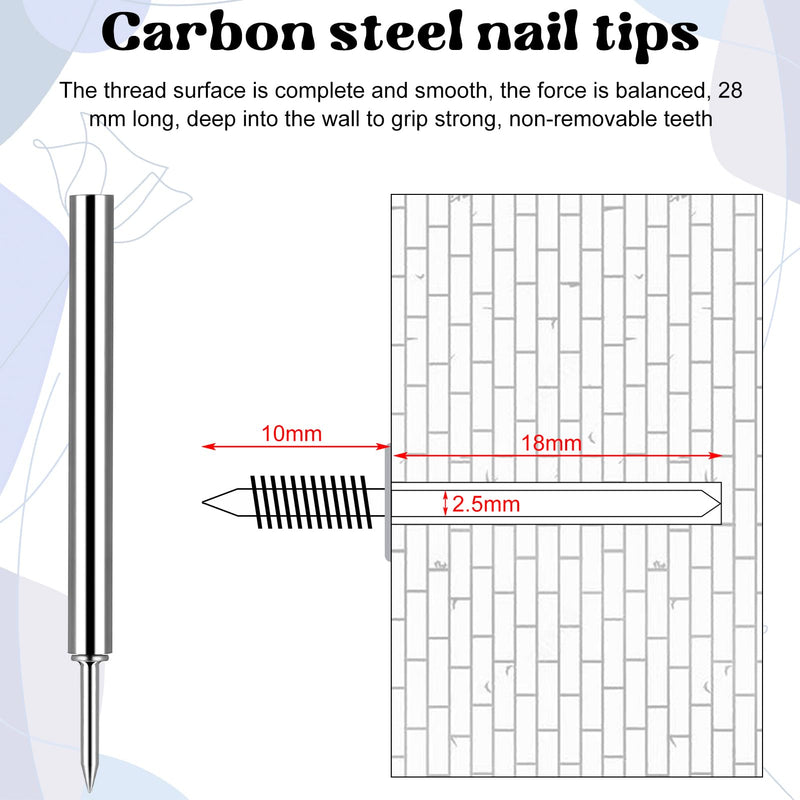 [Australia - AusPower] - 100Pcs Double-Head Skirting Thread Seamless Nail, Skirting Line Without Marks Nail, Invisible Security Screws Equipped with Nail Specific Sleeve Tool 100 