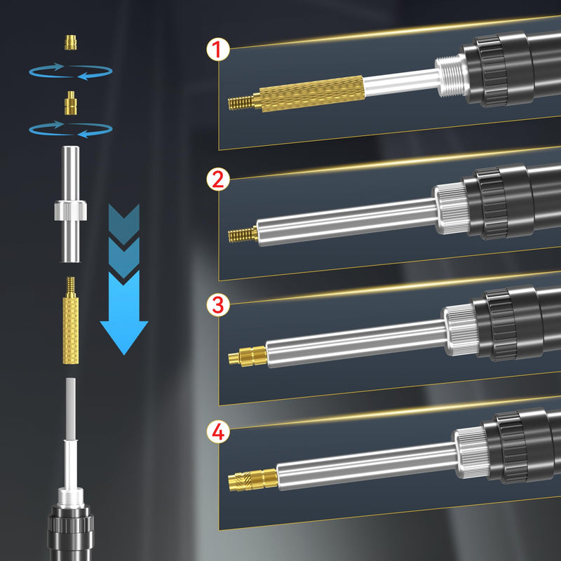 [Australia - AusPower] - Heat Set Insert Tools kit 80W Digital Soldering Iron with Iron Tips and Heat Set Insert Tips, 220Pcs Threaded Inserts Brass Nuts for Plastic 3D Printer Parts Gold 