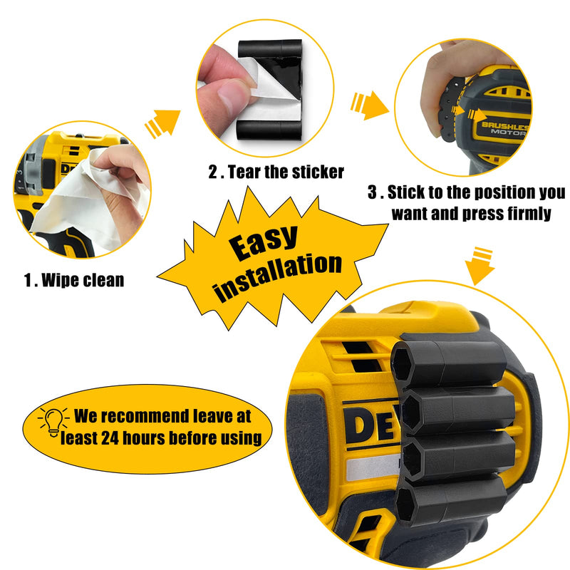 [Australia - AusPower] - 2 Pack Upgraded Magnetic Bits Holster Attach to Drill,Universal Fit 1/4 Inch Magnet Screw Driver Bits Hex Screw Holder Sleeve for Impact Driver,Hold 4 Drill Tips on Side of Drill Clear Tape 