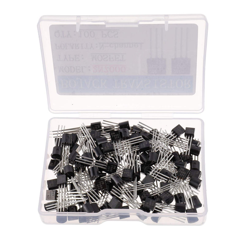 BOJACK 2N7000 MOSFET Transistors 200mA 60V N-Channel Field Effect Transistors TO-92 (Pack of 100)