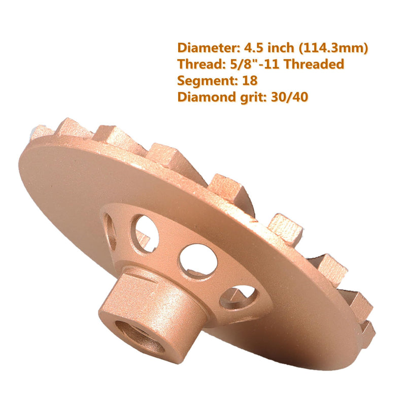 [Australia - AusPower] - 4-1/2 Inch Concrete Grinding Wheels 18 Turbo Diamond Segments 5/8 Inch -11 Arbor Diamond Grinding Wheel Fit for Concrete and Masonry 
