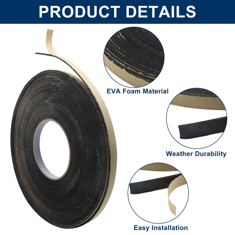 Car Speaker Sealing Tape, 100Ft Soundproofing Tape Waterproofing Gasket Tape, 2mm Thick x 10mm Wide x 100Ft Insulation Foam Gasket Tapes for Automotive Use 2 PCS 10mm*2mm*15m