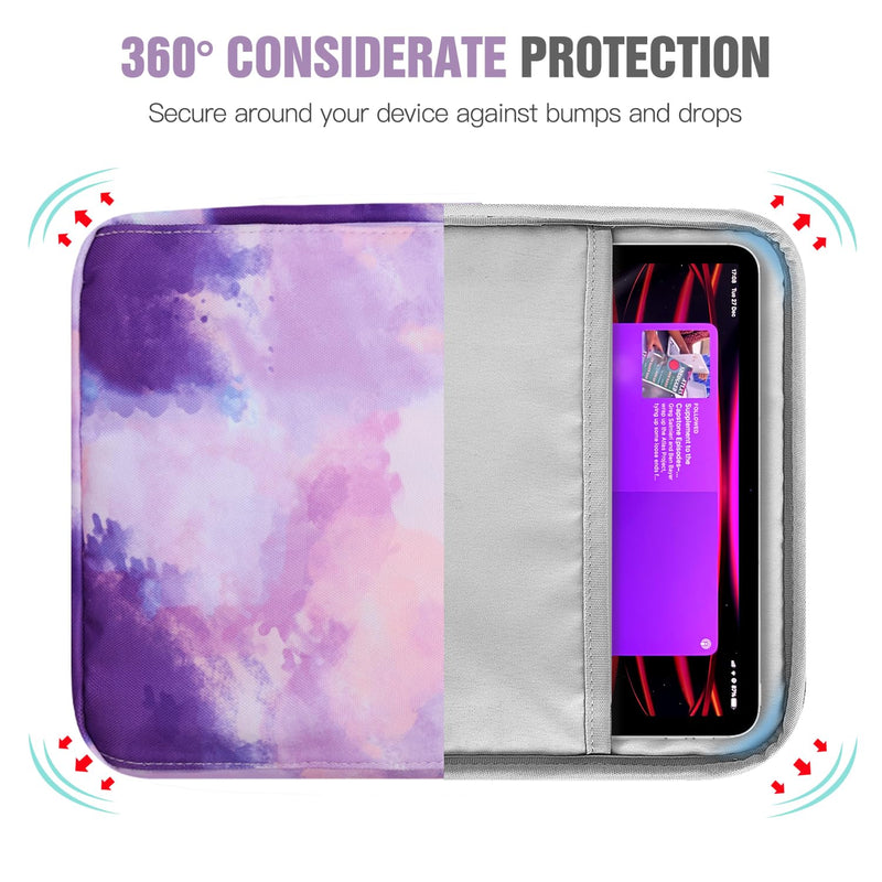 [Australia - AusPower] - TiMOVO Tablet Case with Shoulder Strap Compatible with iPad, iPad Air, iPad Pro, Galaxy Tab S9 2023, Galaxy Tab A8 10.5 9-11 Watercolor Purple 