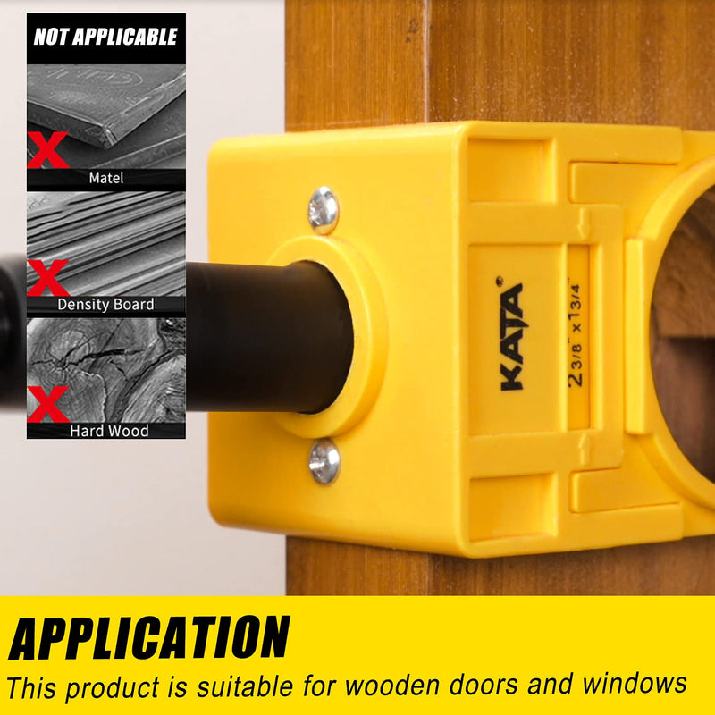 [Australia - AusPower] - KATA 1-3/8" - 1-3/4" Door Lock Installation Set with Guide Template, Door Lock Hole Saw Kit Ideal for Wooden Doors Box 