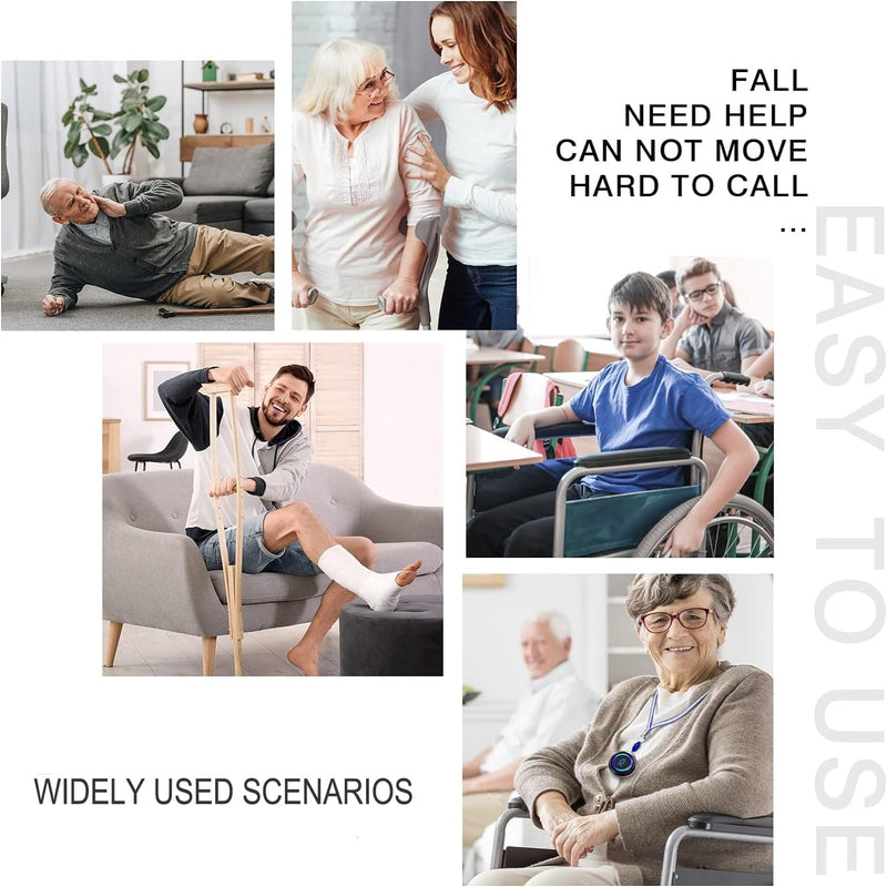[Australia - AusPower] - Caregiver Pager, Wireless Call Button for Seniors/Elderly at Home, 1 SOS Button + 1 Receiver Medical Life Alert System, Emergency Panic Call Bell, Nurse Calling & Patient Assistance Alarm 1 Receiver + 1 Call Button Black 