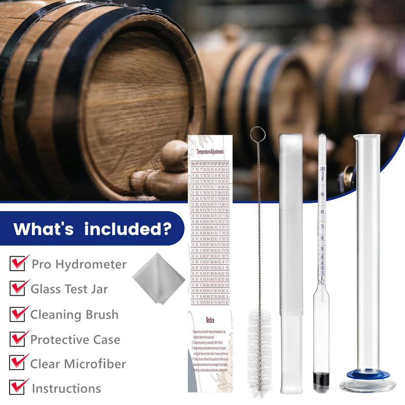 [Australia - AusPower] - Hydrometer Alcohol Meter Kit, Hydrometer Alcohol 0-200 Proof & Tralle with Hydrometer Test Jar, Alcohol Proof Tester Hydrometer, Alcohol Tester for Liquor, Distilling Moonshine Alcoholmeter 