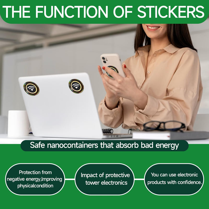[Australia - AusPower] - 6 Pieces Blocker Protection Neutralizers Stickers for Cell Phones Tablets Laptops Computer WiFi Printer TV Electronic Devices Black 