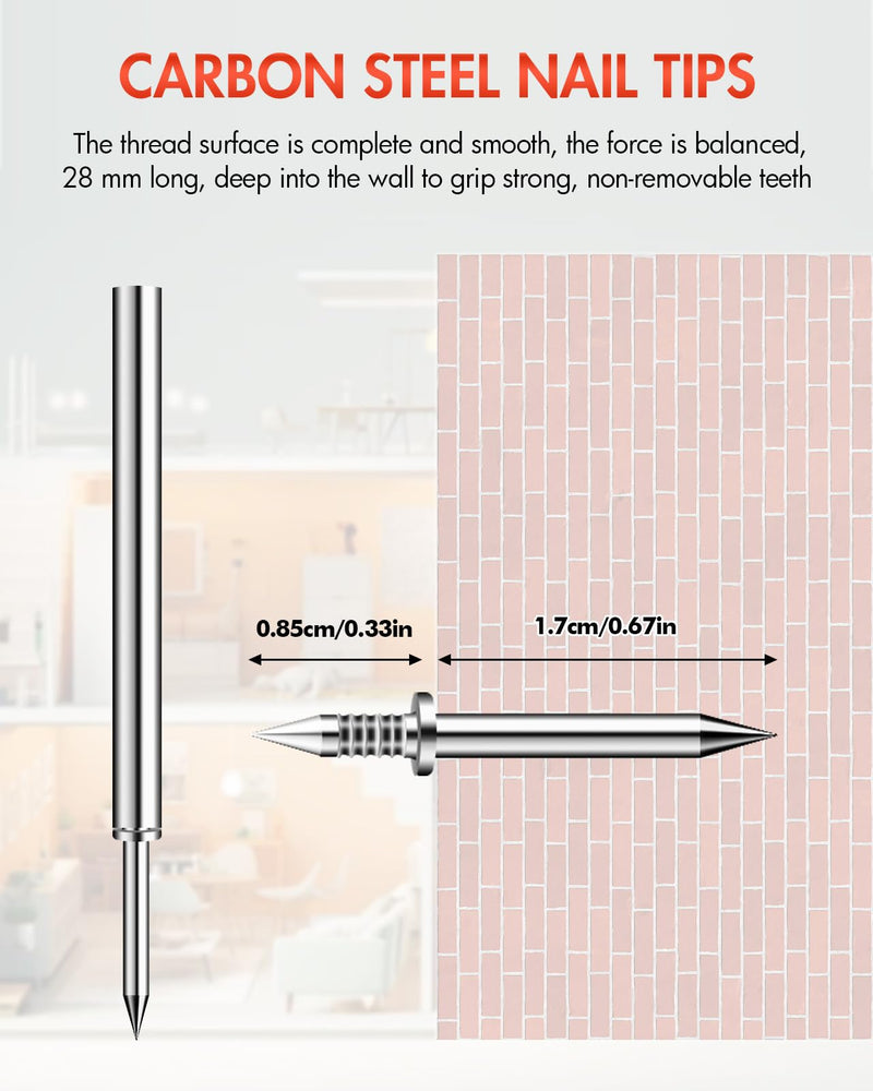 [Australia - AusPower] - Double-Head Skirting Thread Seamless Nail, Skirting Line without Marks Nail, Seamless Nail, Invisible Security Screws 120pcs+2tools 