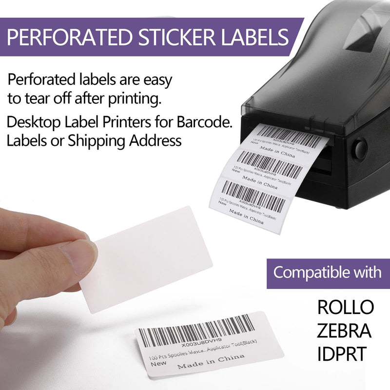 [Australia - AusPower] - 2000 Pcs White Labels Stickers to Write On 2 x 1 Inch, Waterproof and Oil Resistant Blank Barcode Labels for Food Containers Jars Pantry Organization 